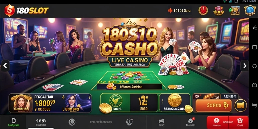 Tampilan gameplay Live Casino yang mengasyikkan di 180SLOT.