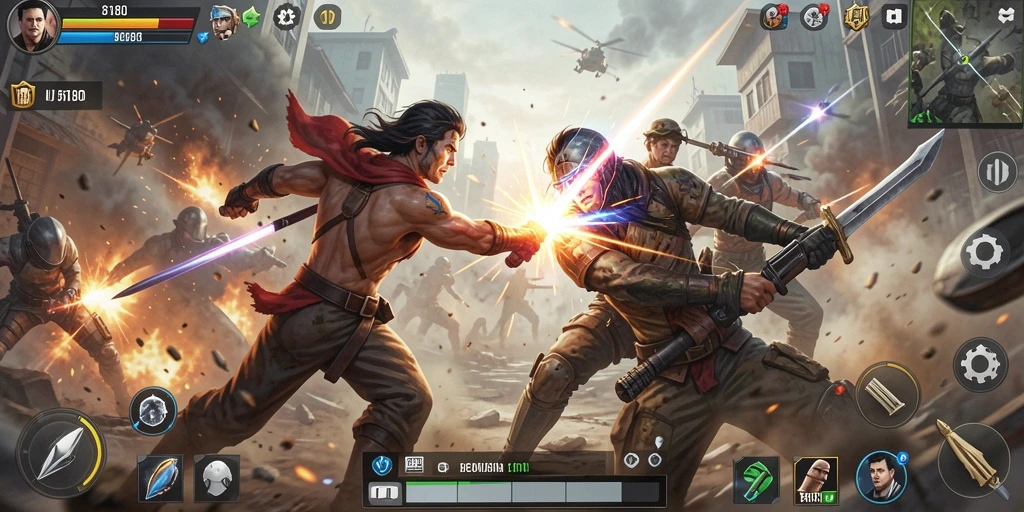 Tampilan gameplay menegangkan dari 8180 dalam aksi penuh.