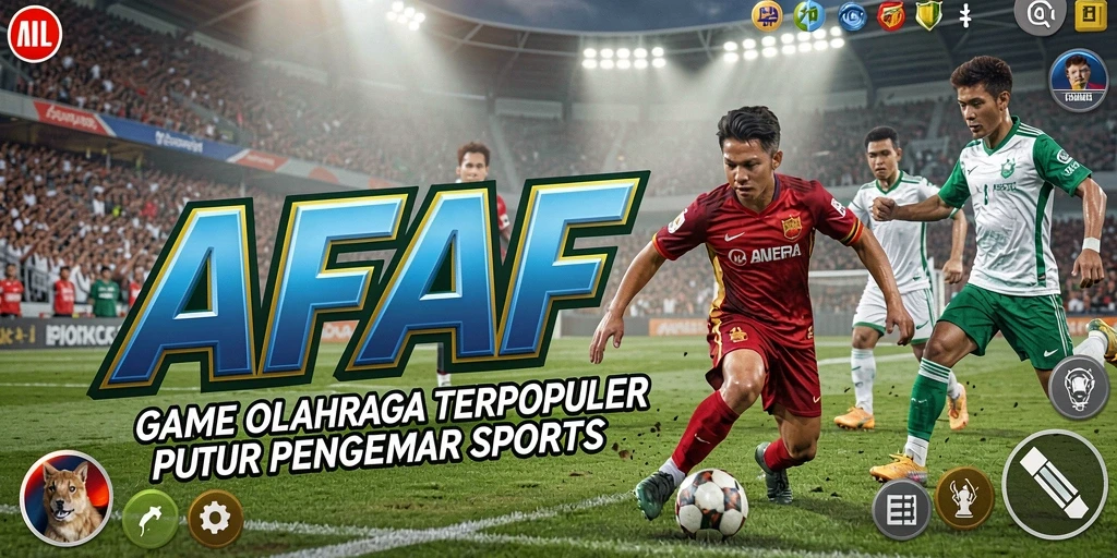 Screenshot gameplay AFAF menampilkan aksi seru pertandingan olahraga.