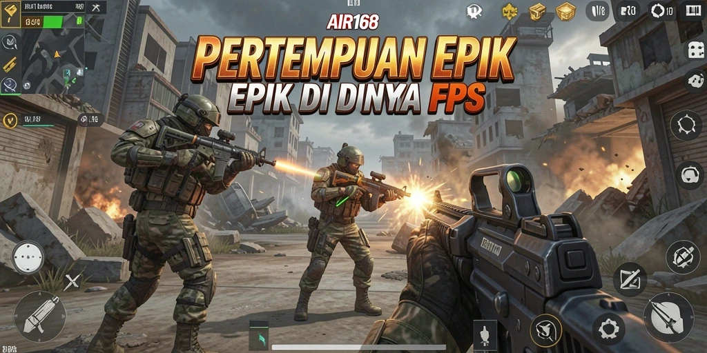 Tangkapan layar menunjukkan momen menegangkan dalam pertempuran FPS.