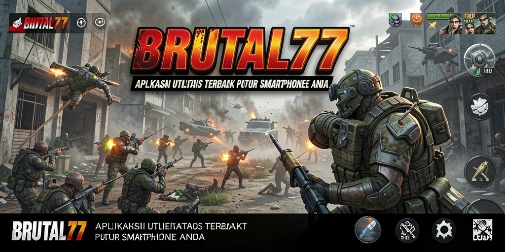 Tampilan antarmuka utama BRUTAL77 yang ramah pengguna.