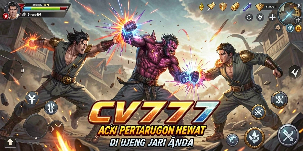 Tampilan seru gameplay CV777 dengan pertarungan intens.