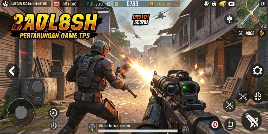 Screenshot D73 menunjukkan aksi menengah pertempuran TPS yang mendebarkan.