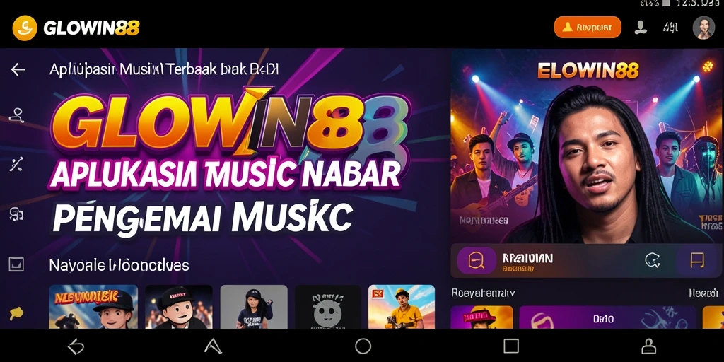 Screenshot dari gameplay <strong>GLOWIN88</strong> yang menampilkan berbagai pilihan musik.
