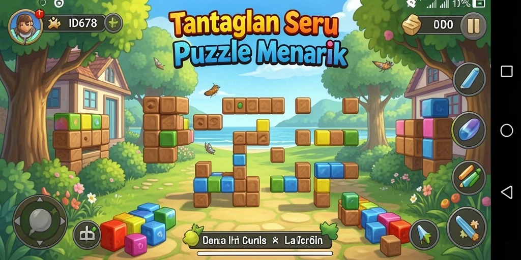 Tangkapan layar utama ID678 menunjukkan gameplay yang penuh warna dan menantang.