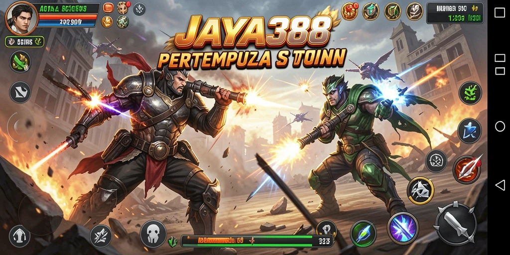 Tampilan gameplay seru di JAYA388 saat pertempuran berlangsung.