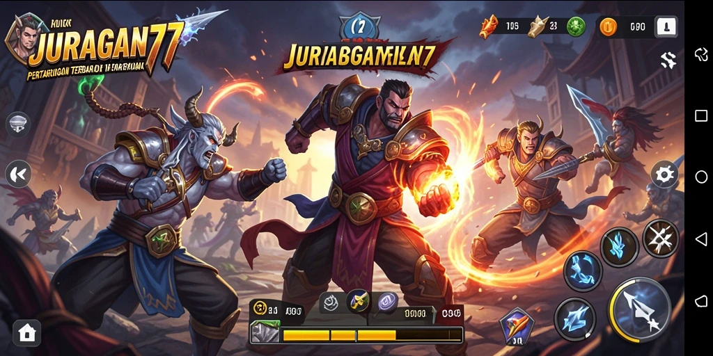 Tampilan gameplay yang mendebarkan di JURAGAN77.