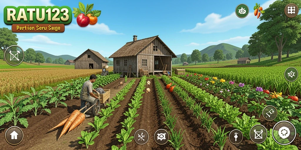 Tampilan gameplay menarik dari RATU123 saat bertani.