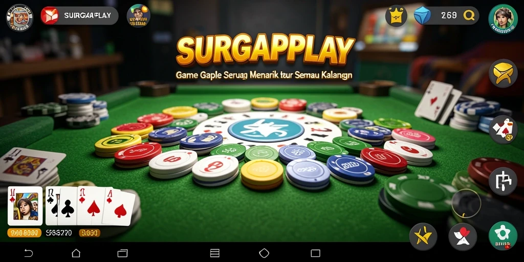 Tampilan seru dari gameplay Gaple di SURGAPLAY.