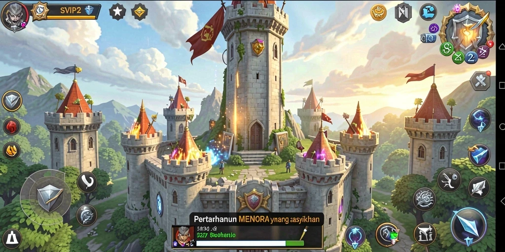 Tampilan menarik dari gameplay Tower Defense SVIP2.
