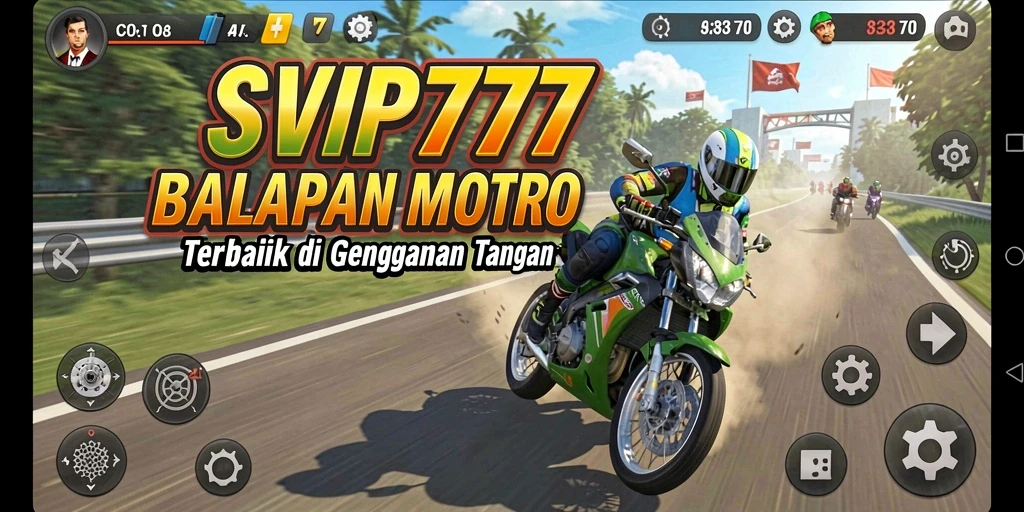Tampilan gameplay mendebarkan balapan motor di SVIP777.