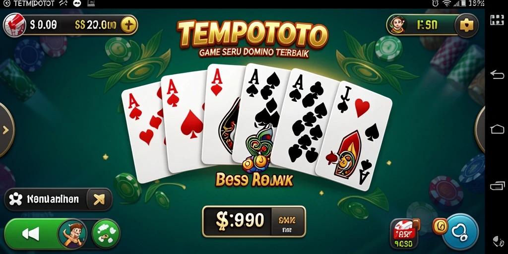 Tampilan gameplay seru dalam TEMPOTOTO yang membuat domino semakin menarik.