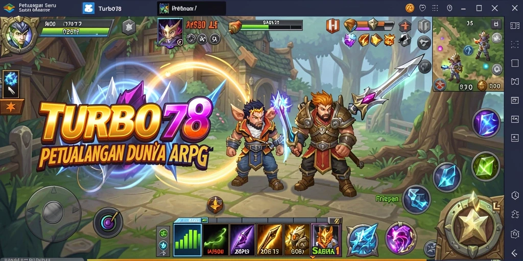 Tampilan gameplay menakjubkan dari TURBO78 dalam dunia ARPG.