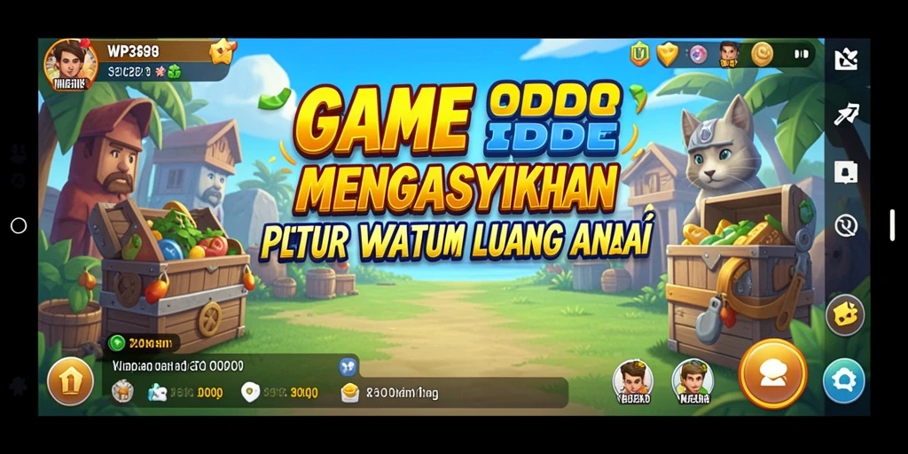 Screenshot utama WP888 menampilkan gameplay Idle yang seru dan menawan.